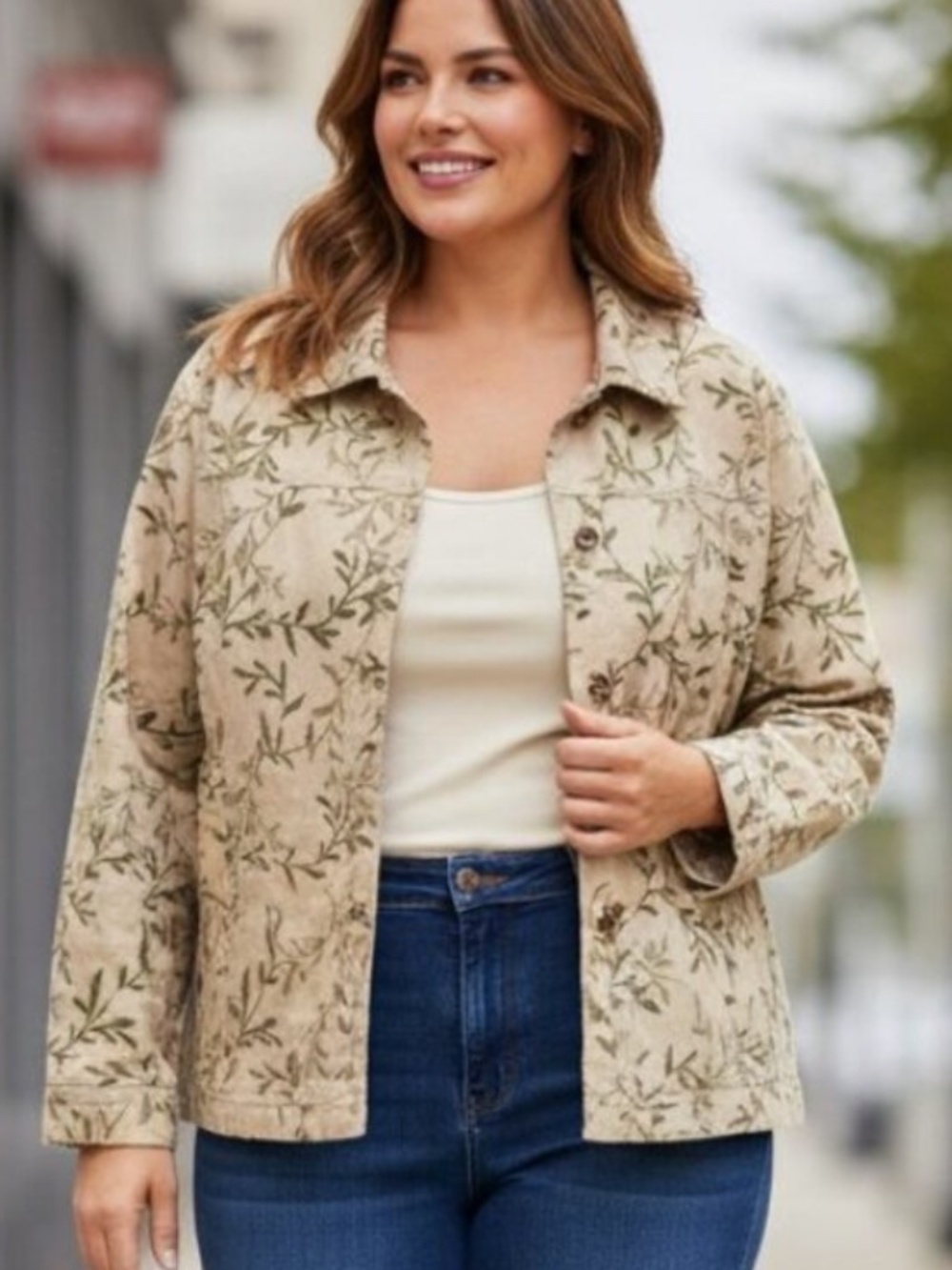 CB Banks unlined Jacket tan and green  Womens 2X
